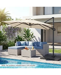 Gouun 11 x 9 Ft Rectangular Cantilever Patio Umbrella with Tilt