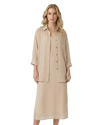 Modenaire Women's Sheer Layered Midi Dress Set