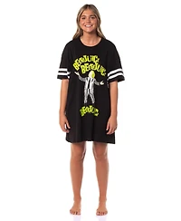 Intimo Women's Beetlejuice Halloween Movie Nightgown Pajama Shirt Dress For Adults