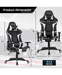Gouun Reclining Swivel Massage Gaming Chair with Lumbar Support