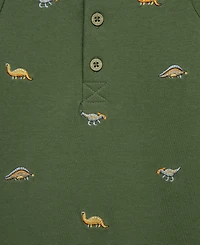 Little Me Baby Girls' Dinos Long-Sleeve Coverall and Socks, 2-Piece Set