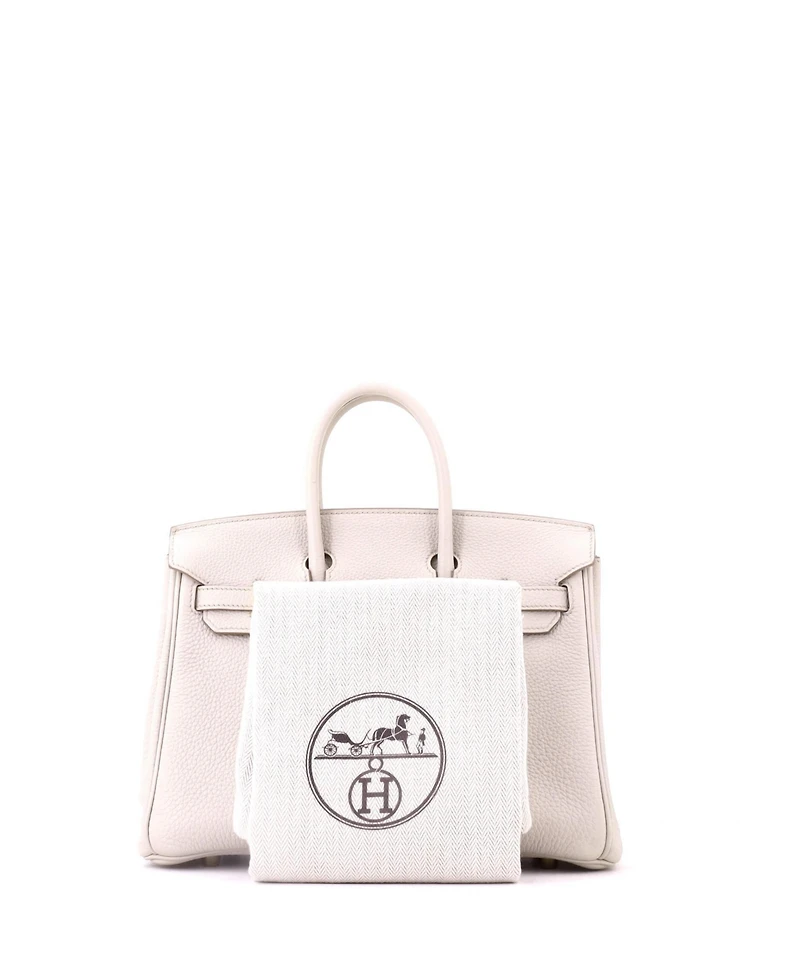 Pre-Owned HERMES Birkin 25 Handbag Light Togo with Gold Hardware