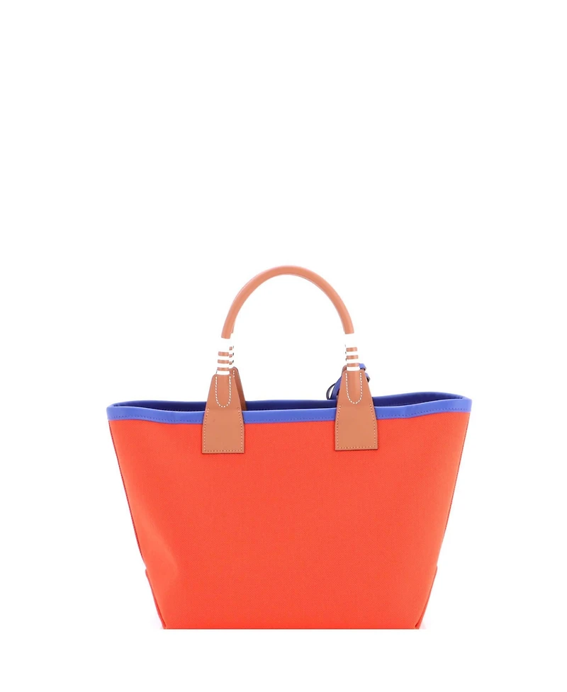 Pre-Owned HERMES 25 Sac Steeple Tote Toile with Leather