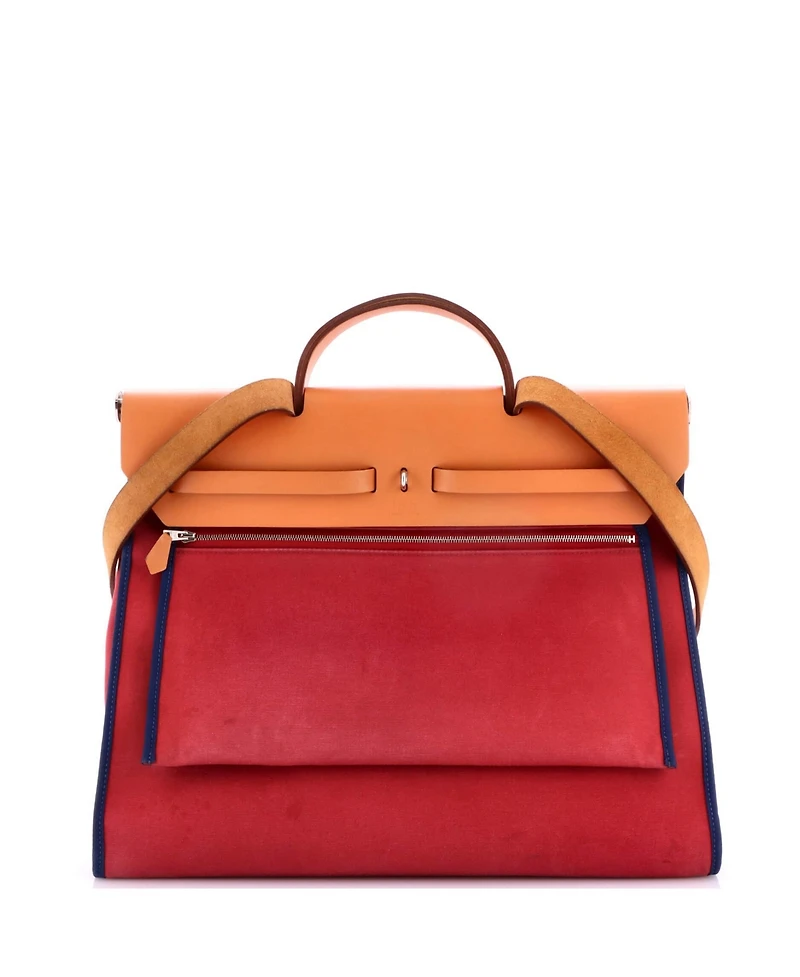 Pre-Owned HERMES Herbag Zip Leather and Toile