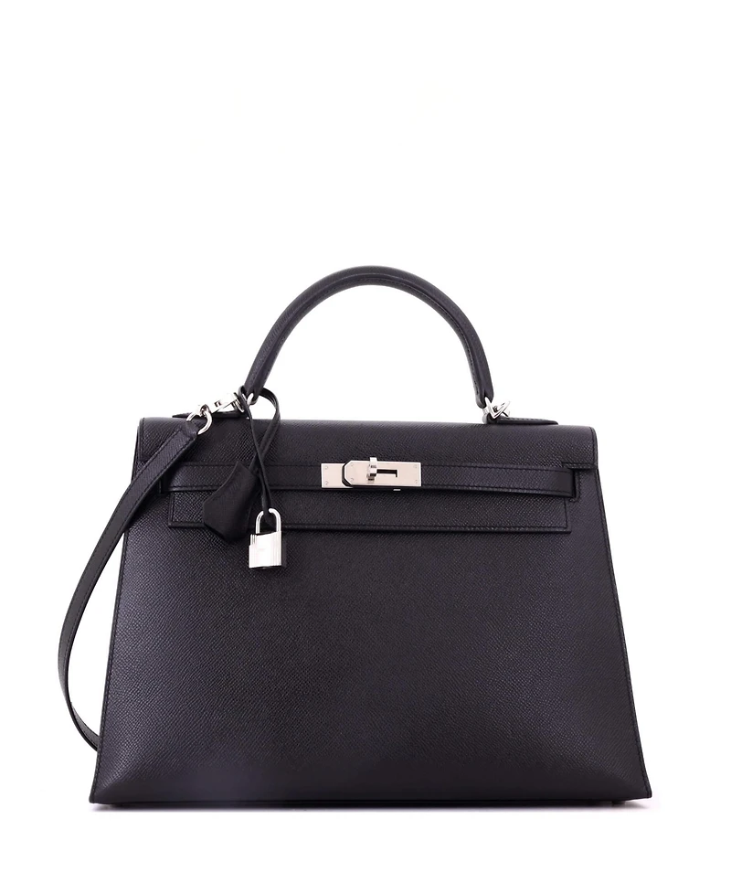Pre-Owned HERMES Kelly Handbag Epsom with Palladium Hardware