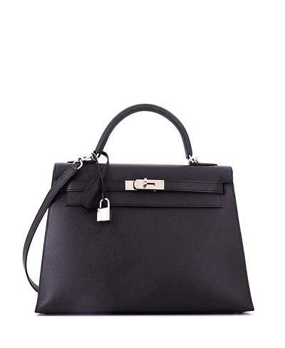 Pre-Owned HERMES Kelly Handbag Epsom with Palladium Hardware
