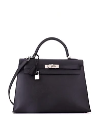 Pre-Owned HERMES Kelly Handbag Epsom with Palladium Hardware