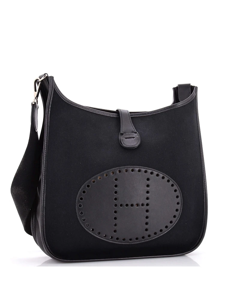 Pre-Owned HERMES Gm Evelyne Bag Gen I Toile and Leather