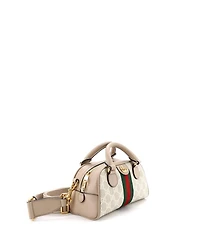 Pre-Owned Gucci Mini Ophidia Convertible Boston Top Handle Bag Gg Coated Canvas with Leather