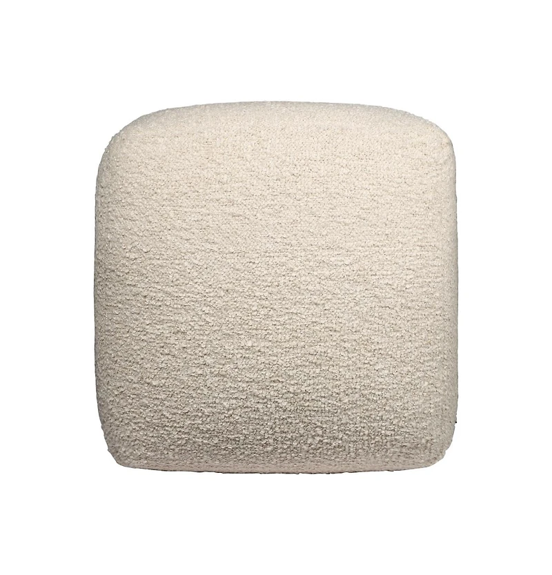 HomeRoots 18" Polyester Cube Outdoor Pouf Ottoman