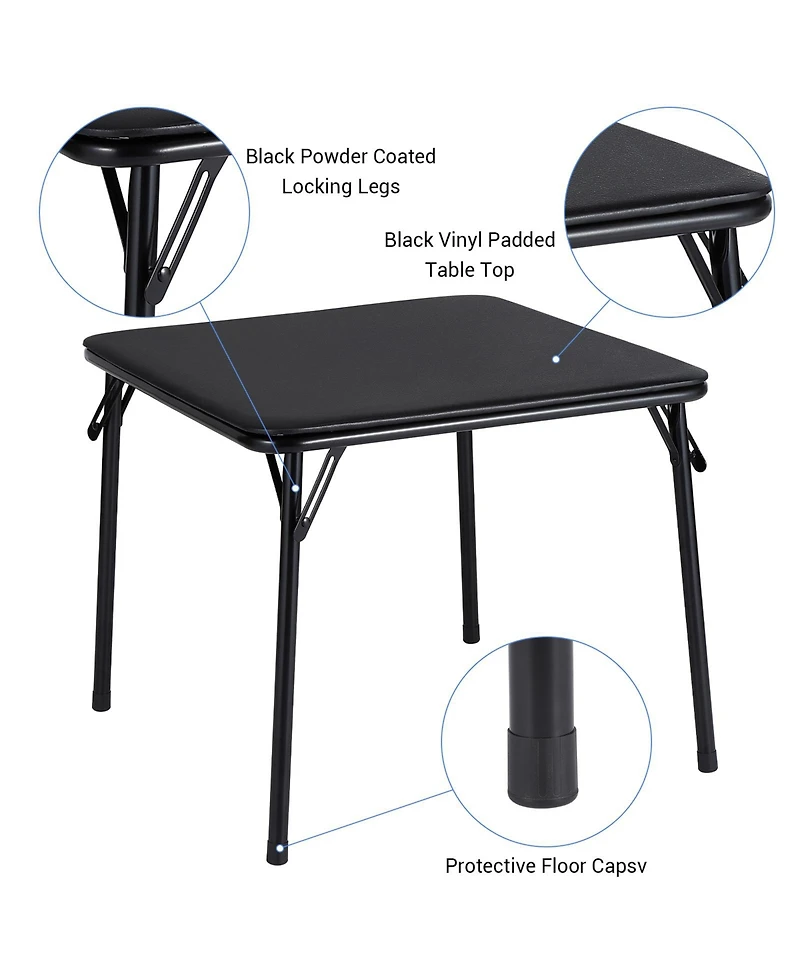 homfan Kids Folding Table and Chair Set, 23.8 Inch Upholstered Childrens Activity Table with Metal Frame for Playroom