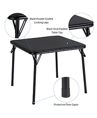 homfan Kids Folding Table and Chair Set, 23.8 Inch Upholstered Childrens Activity Table with Metal Frame for Playroom