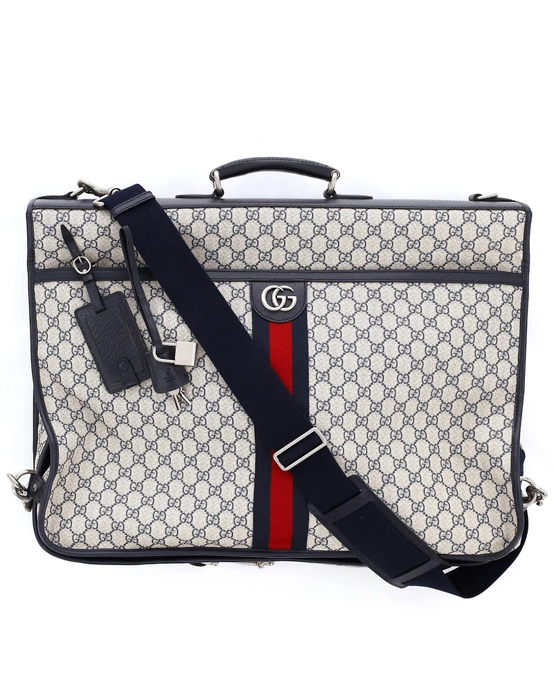 Pre-Owned Gucci Savoy Web Garment Bag Gg Coated Canvas