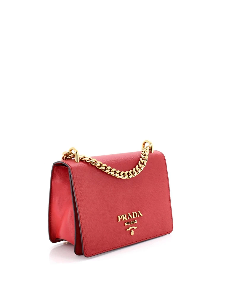 Pre-Owned Prada Small Chain Flap Bag Saffiano Leather