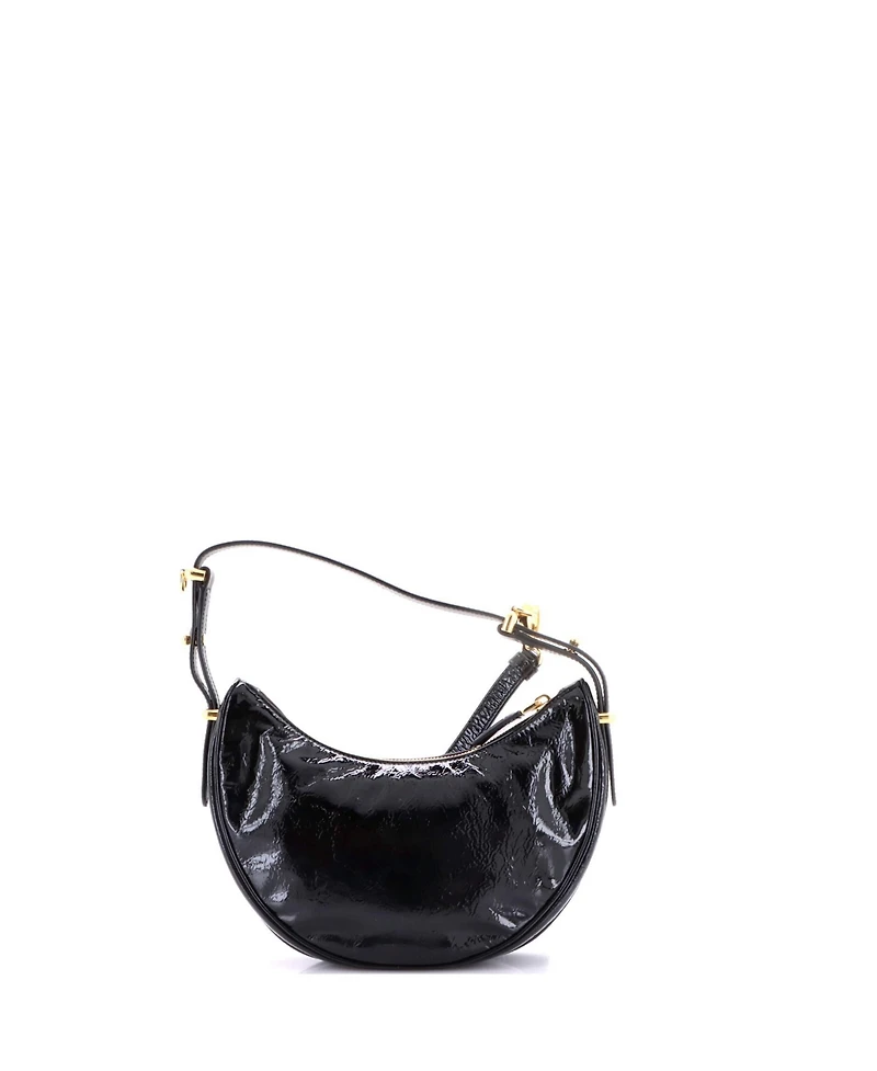 Pre-Owned Prada Small Arque Half Moon Hobo Vernice Naplak