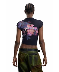 Desigual Women's Printed High Neck Blouse