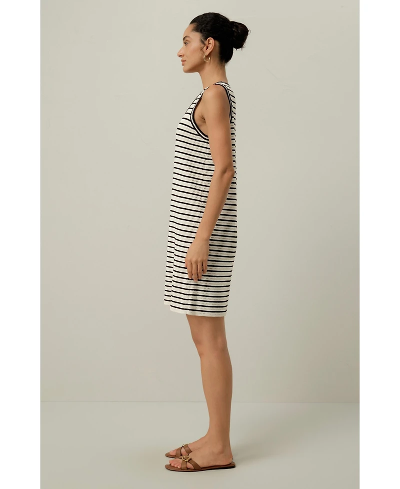 Lilysilk Women's Toscana Striped Pointelle Dress