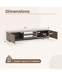 Slickblue Modern Tv Stand for TVs up to 70" with 2 Doors and Shelves
