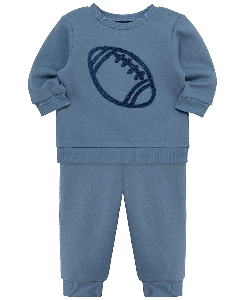 Little Me Baby Girls' Football Long-Sleeve Sweatshirt and Joggers, 2-Piece Set