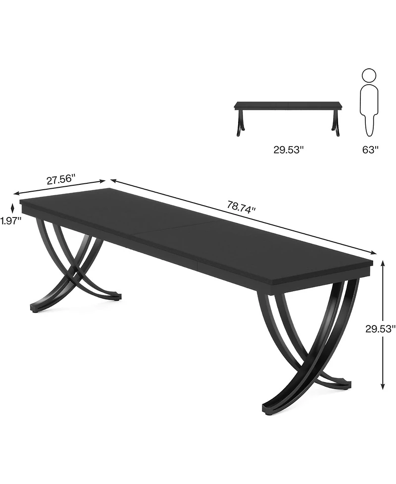 Tribesigns 2 Person Computer Desk, Extra Long Desk, Large Double Desk for Two People, Workstation with Stylish Legs
