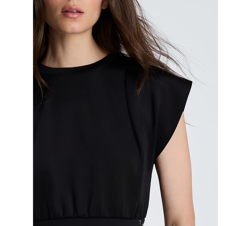 Kenneth Cole Women's Crewneck Side-Cutout Cropped Sweater