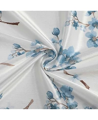 Kate Aurora 3 Piece Printed Cherry Blossom Beaded Rod Pocket Window Valances