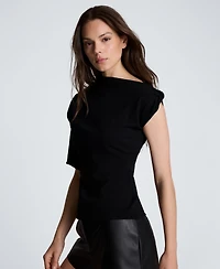 Kenneth Cole Women's Asymmetrical Draped Knit Sweater