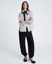 Kenneth Cole Women's Tie & Boyfriend Button-Down Shirt