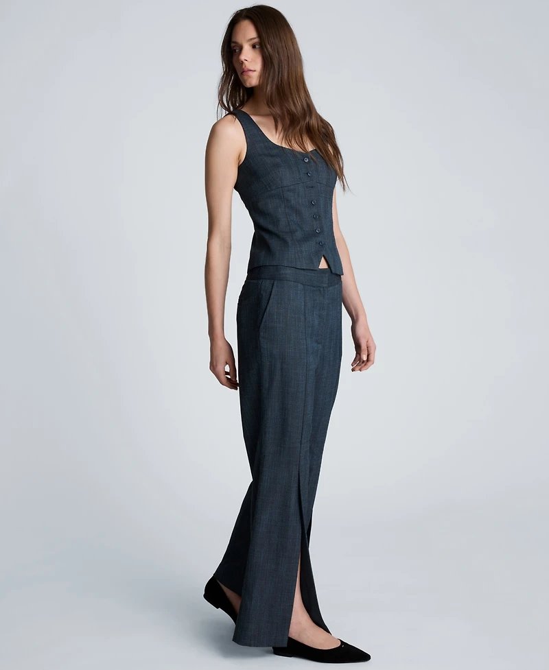 Kenneth Cole Women's High-Rise Slit Flare Pants