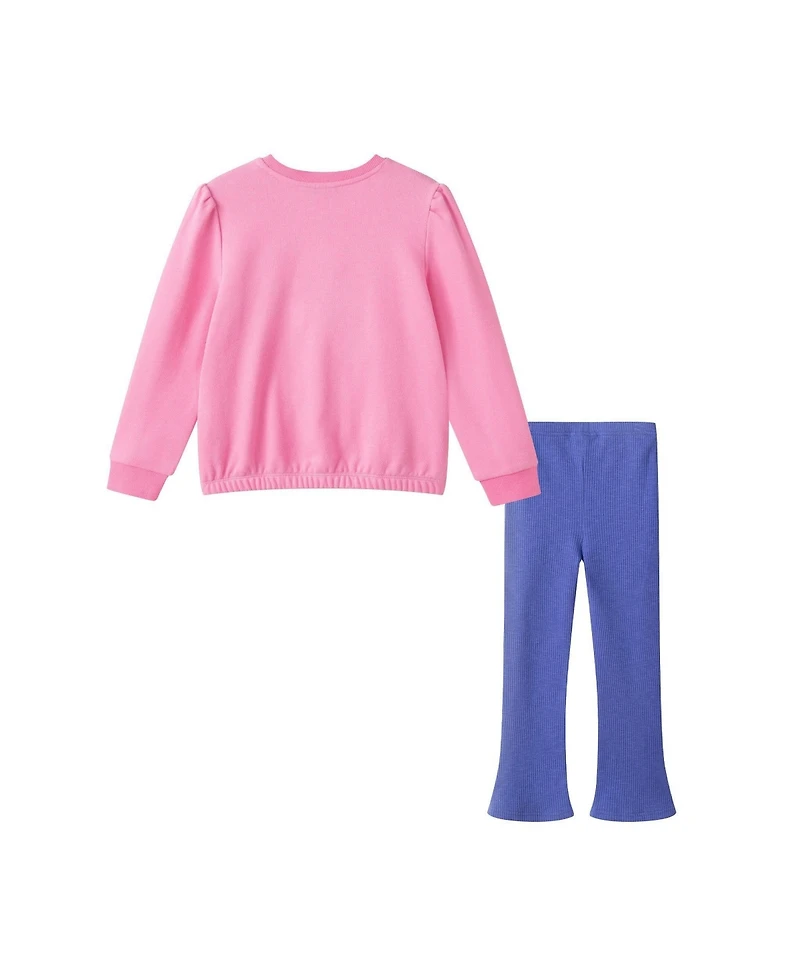 Andy & Evan Little Girls ( 5 and 6 ) Fruit Graphic Sweatshirt Flare Legging Set