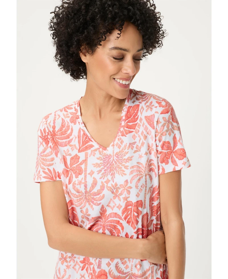 Olsen Women's Ornamental Botanic Print T-Shirt