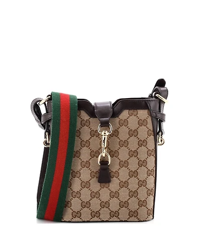 Pre-Owned Gucci Mini Bucket Bag Gg Canvas with Leather