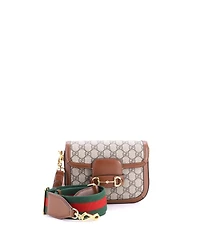 Pre-Owned Gucci Mini Horsebit 1955 Shoulder Bag Gg Coated Canvas with Leather
