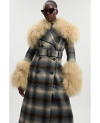 Karen Millen Women's Double Breasted Belted Midi Coat