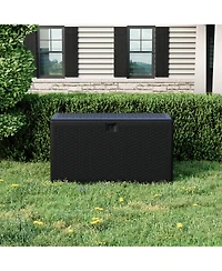 homfan 120 Gallon Outdoor Deck Large Storage Box – Weatherproof Hdpe Resin Patio Chest with Lockable Hydraulic Lid Uv Resistant