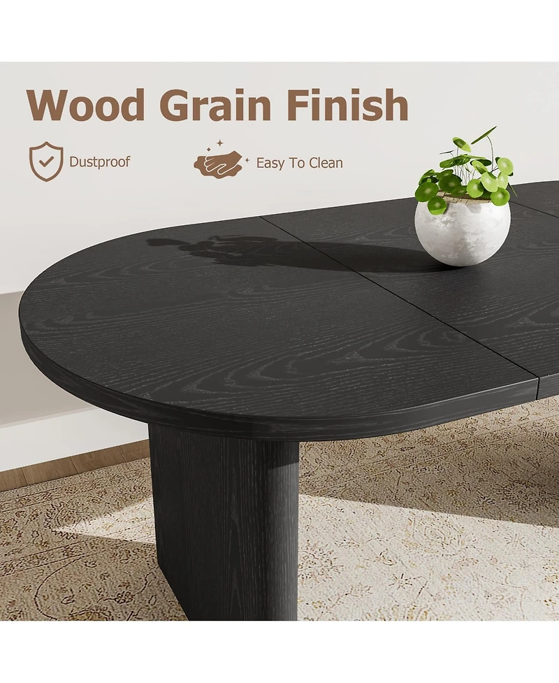 gaomon Farmhouse Oval Dining Table for 4-8 People, Sturdy Engineered Wood Double Pedestal Base, Ideal for Kitchen, Dining Room, Living Areas