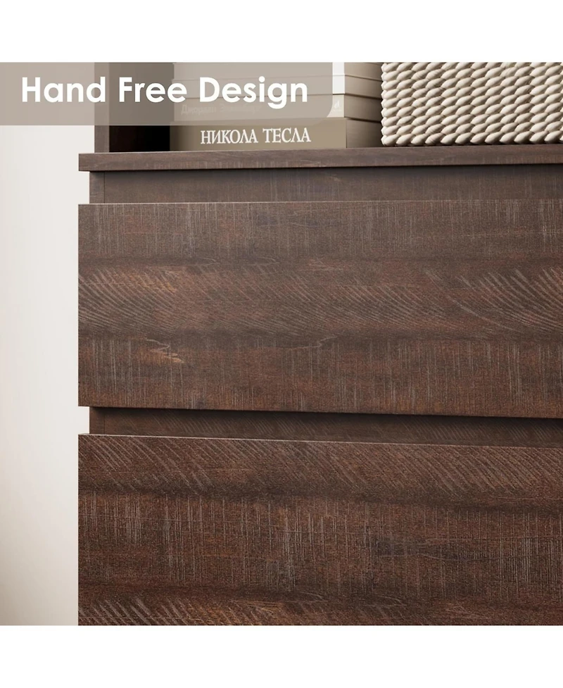 homfan 70" Tall Bookcase with 3 Drawers and 3 Open Shelves