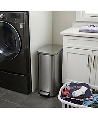 Mega Casa 13 Gal./50 Liter Slim Stainless Steel Step-on Trash Can for Kitchen