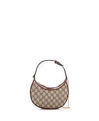Pre-Owned Gucci Mini Interlocking G Patch Half Moon Hobo Gg Coated Canvas