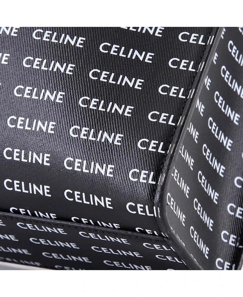 Pre-Owned Celine Small Vertical Cabas Tote All Over Logo Print Leather