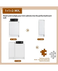 Sillysis 31.5 Inch Modern Bathroom Vanity with Ceramic Sink, Soft Close Doors, Small Storage Cabinet, Adjustable Faucet Hole
