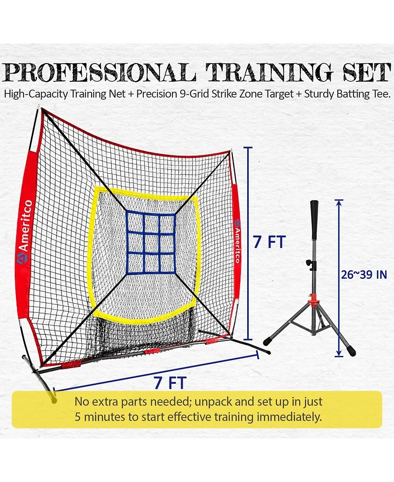 Aoligeijs 7x7ft Baseball Field Training Equipment