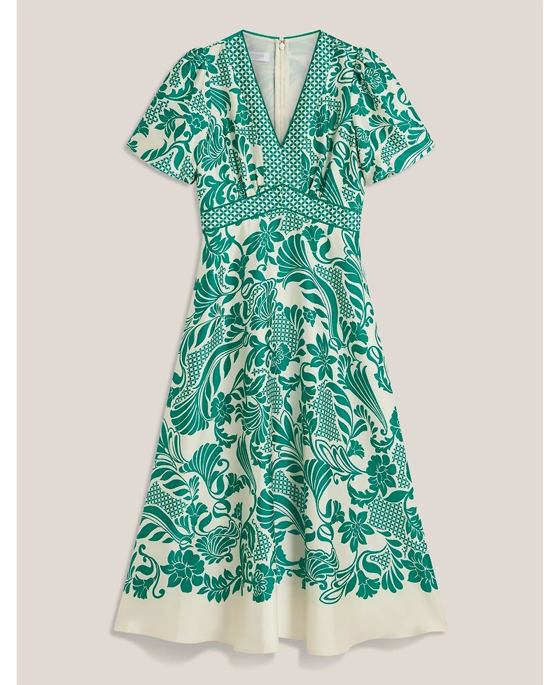 Hobbs London Trelissick V-Neck Fit Flare Dress