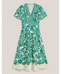 Hobbs London Trelissick V-Neck Fit Flare Dress
