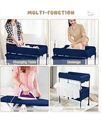 gaomon Baby Changing Table, Versatile Folding Changing Table with Wheels and 2 Drawers