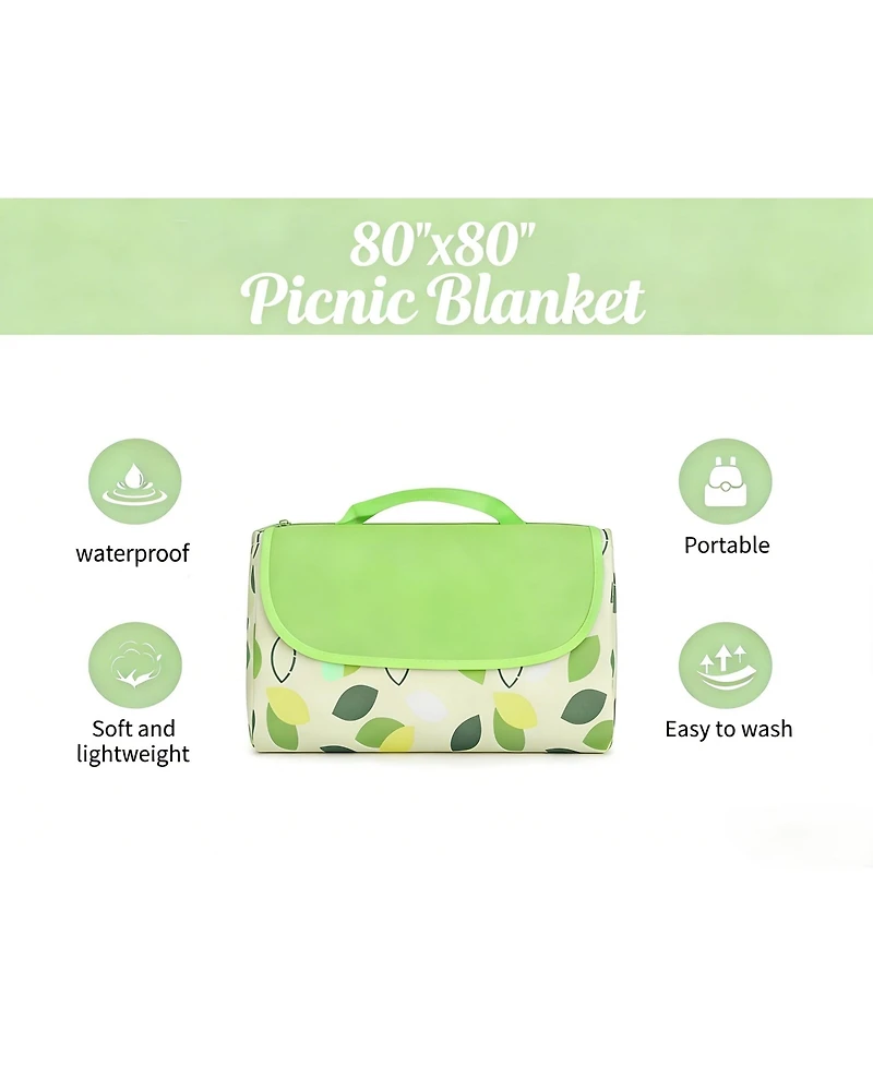 Cowin 80"x80" Extra Large Waterproof Picnic Blanket Foldable Outdoor Mat for Beach Camping and Park