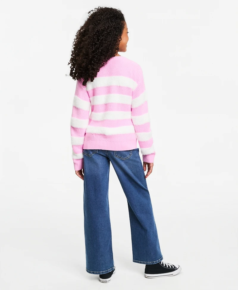 Epic Threads Girls' Xs-xl Crewneck Stripe Sweater, Macy's Exclusive
