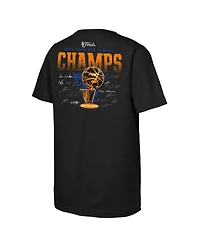 Fanatics Big Boys and Girls Black New York Knicks 2026 Nba Finals Champions Trophy Signature Roster T-Shirt