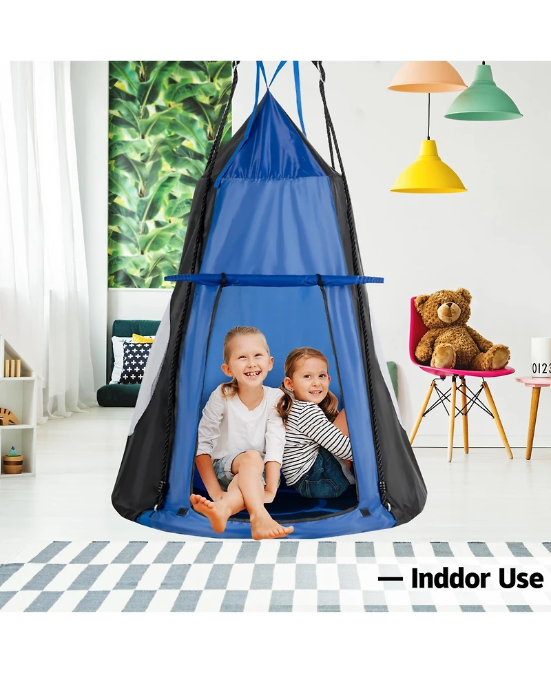 Mecale 2-in-1 40 Inch Kids Hanging Chair Detachable Swing Tent