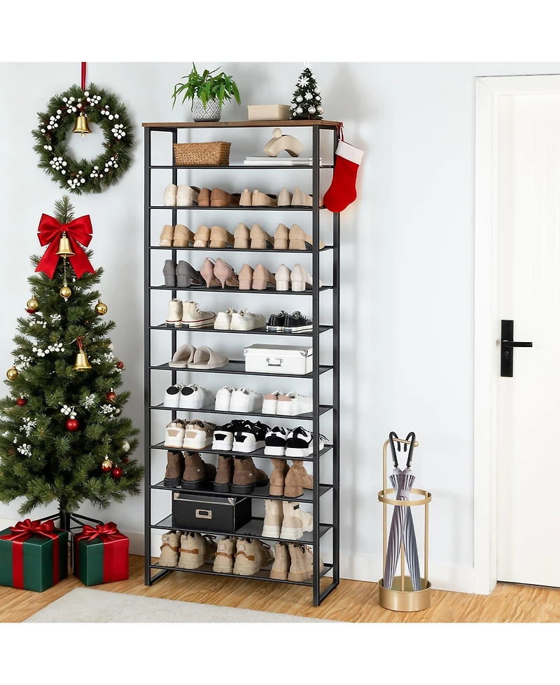 Slickblue Large 12-Tier Shoe Storage Rack Organizer for Home